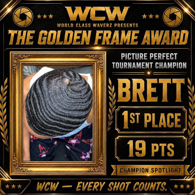 Golden Frame Award recognizing Brett as Picture Perfect Tournament Champion