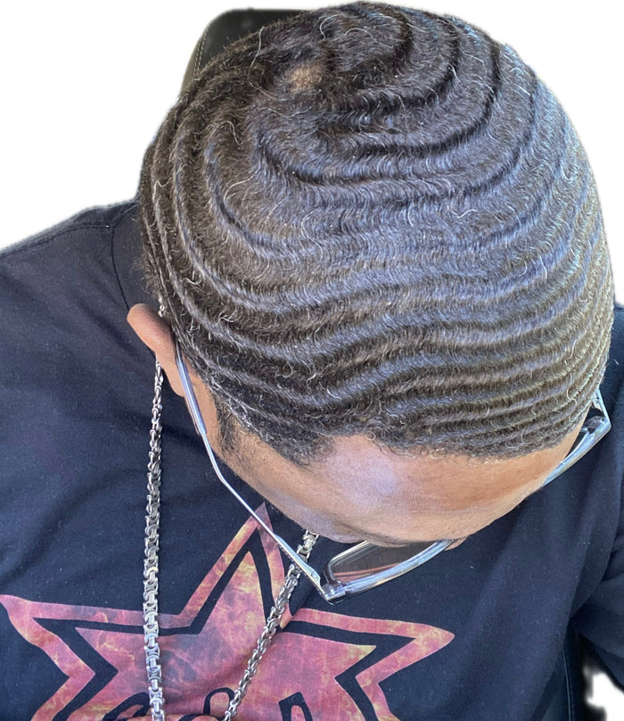 Close-up view of a polished 360 wave pattern