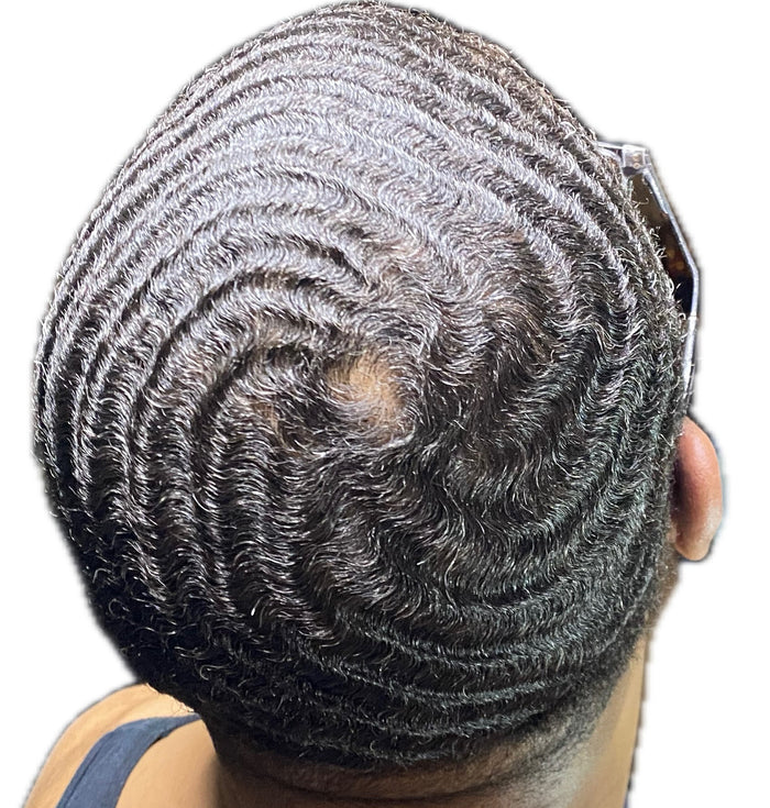 Close-up view of the crown and connected wave pattern